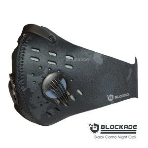 Black Camo Face Mask w/ Filter Blockade Masks